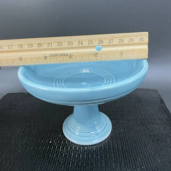 Fiesta Sweets Comport in Original Turquoise Fiestaware Footed Candy Dish Bowl - Picture 4 of 15